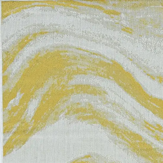 Gold and Ivory Abstract Area Rug Photo 4