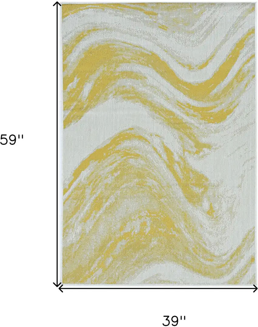 Ivory Or Gold Polypropylene Area Rug Photo 6