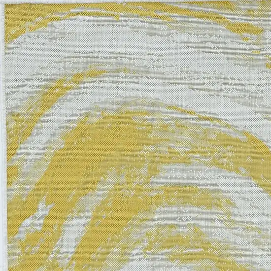 Gold and Ivory Abstract Area Rug Photo 3