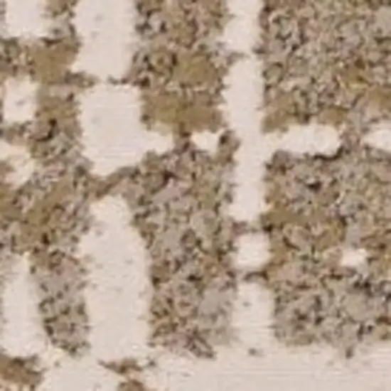 Ivory Taupe And Gold Abstract Area Rug Photo 3