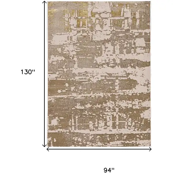Ivory Taupe And Gold Abstract Area Rug Photo 5