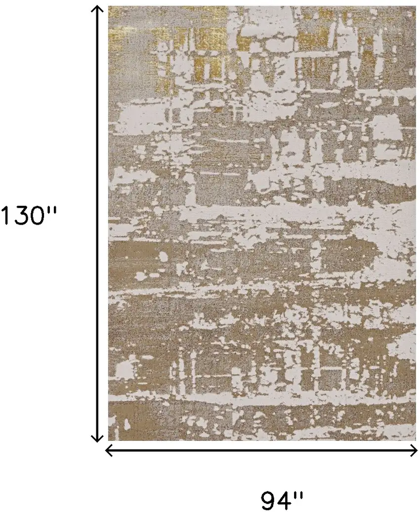 94 X 130 Ivory Or Gold Polypropylene Or Polyester Rug Photo 3