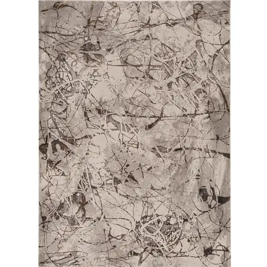 Ivory Gray And Brown Abstract Area Rug Photo 2