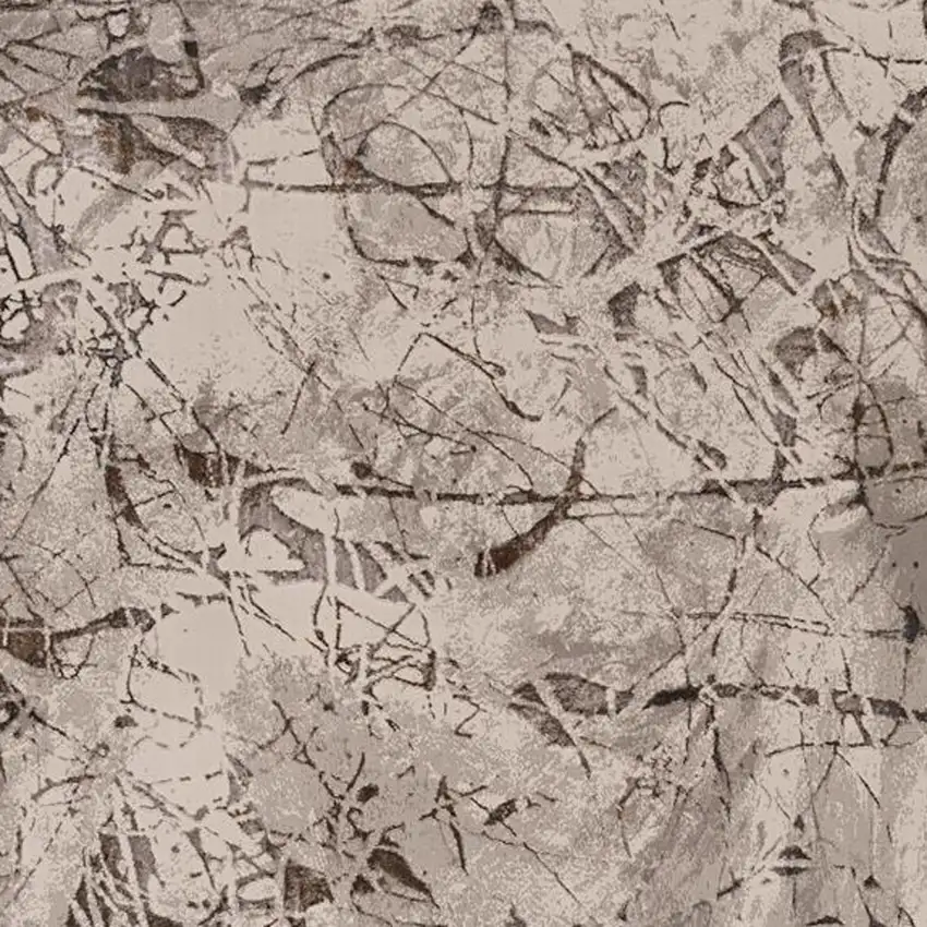 Ivory Or Grey Abstract Area Rug Photo 5