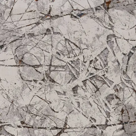 Ivory or Grey Abstract Area Rug Photo 1