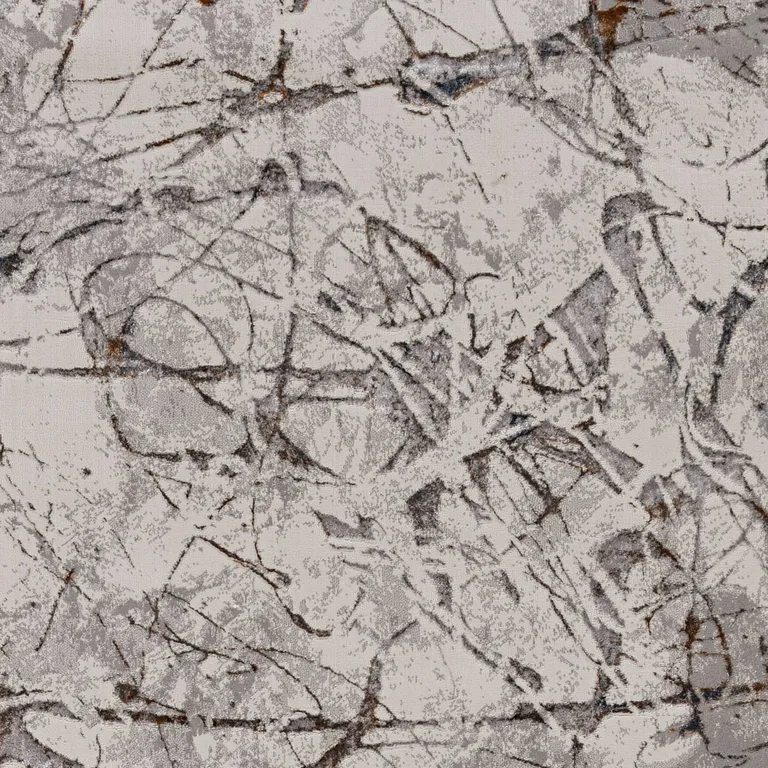Ivory or Grey Abstract Area Rug Photo 1