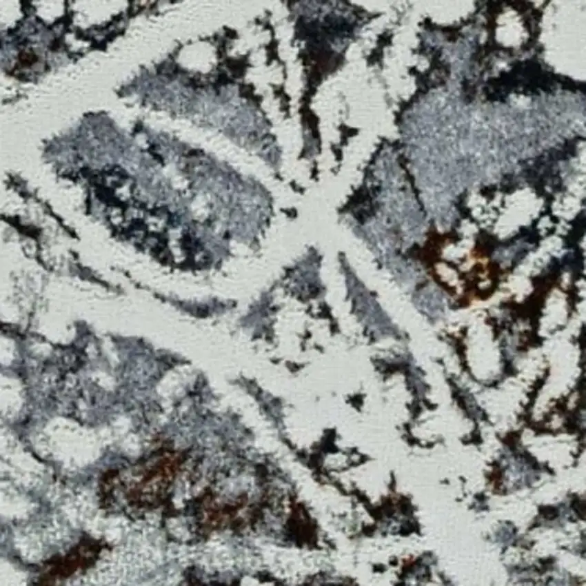 Ivory Or Grey Abstract Area Rug Photo 3