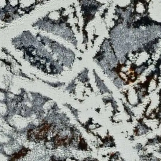 Ivory Or Grey Abstract Area Rug Photo 3