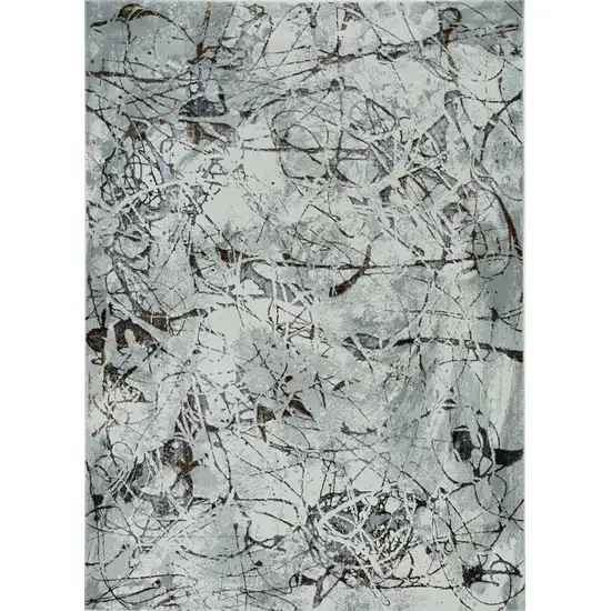 Ivory or Grey Abstract Area Rug Photo 2
