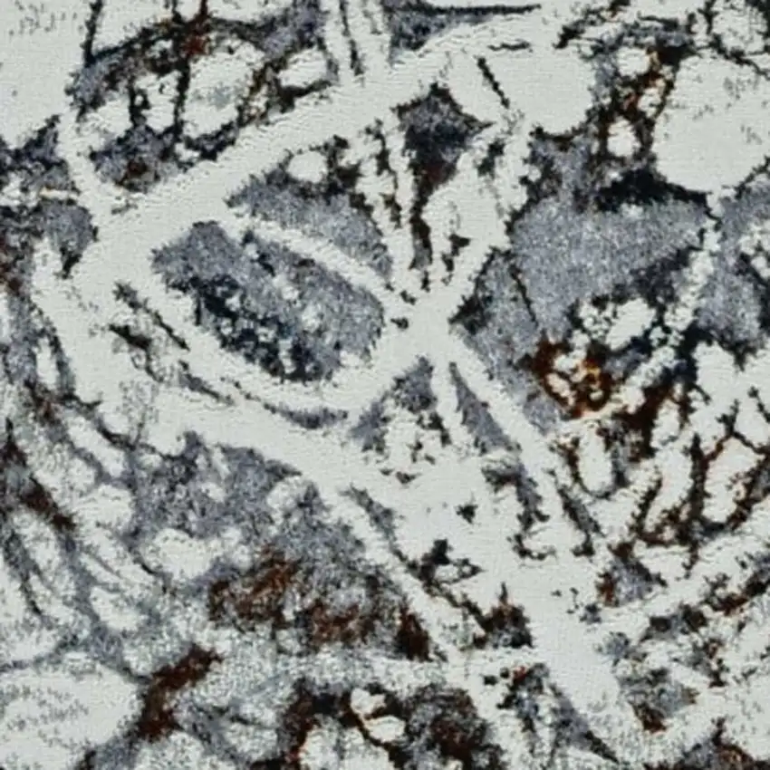 Ivory Or Grey Abstract Area Rug Photo 4