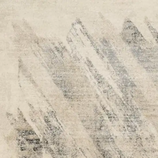 Gray and Ivory Abstract Worn Faded Area Rug Photo 3
