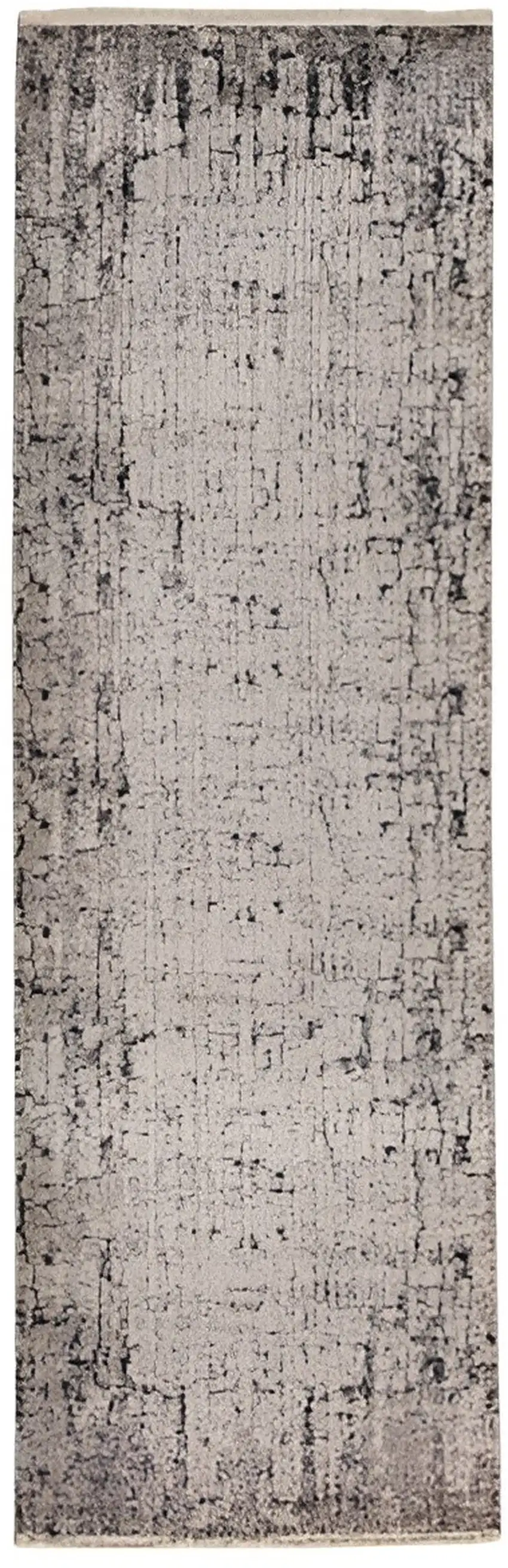 2' X 8' Ivory Or Grey Abstract Cracks Runner Rug Photo 1