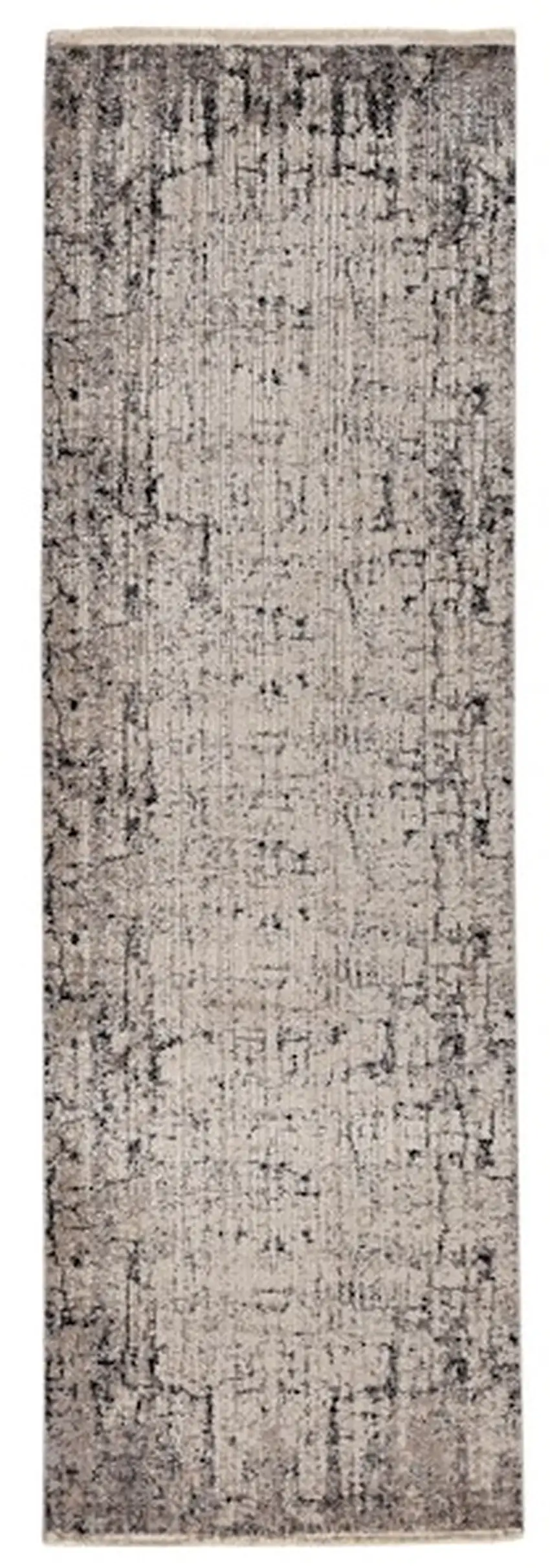 2' X 8' Ivory Or Grey Abstract Cracks Runner Rug Photo 2