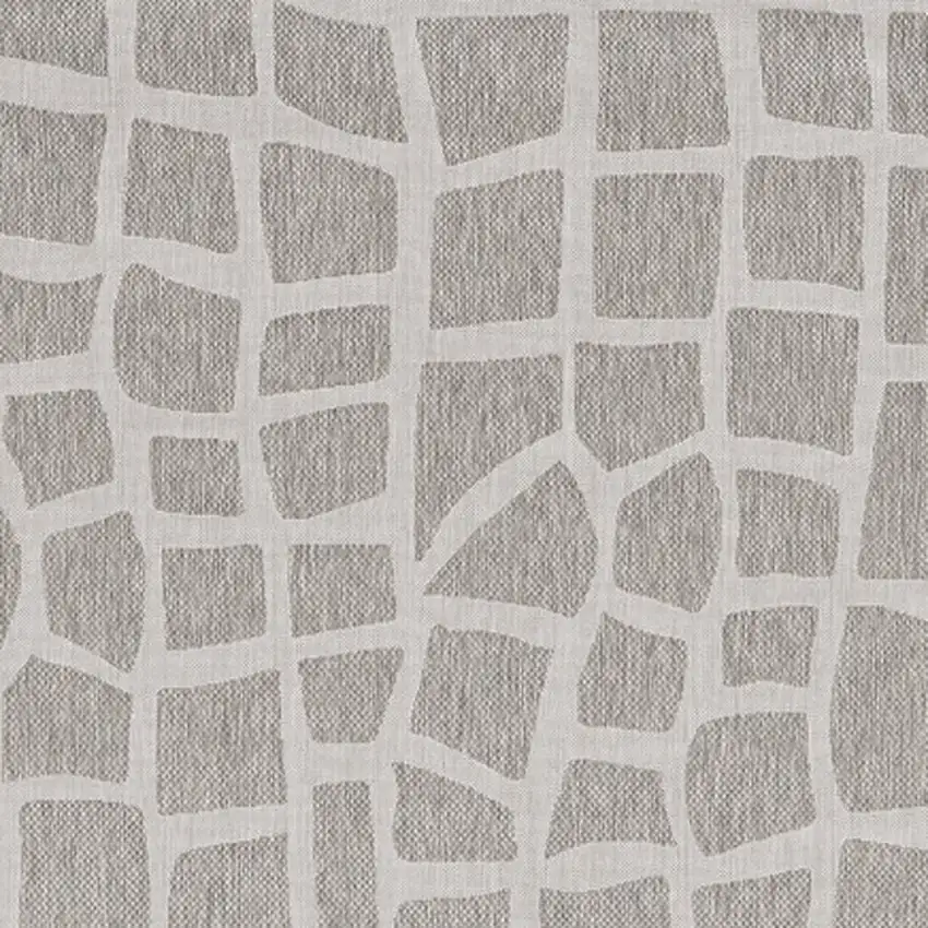 Ivory Or Grey Abstract Tiles Indoor Area Rug Photo 6