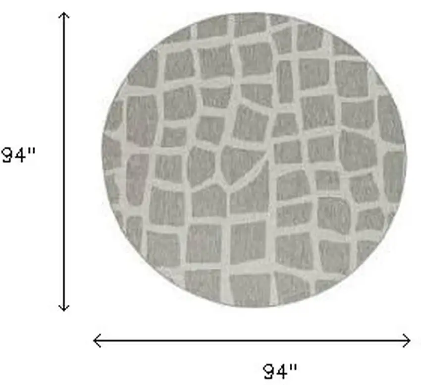 Ivory Or Grey Abstract Tiles Indoor Outdoor Area Rug Photo 6