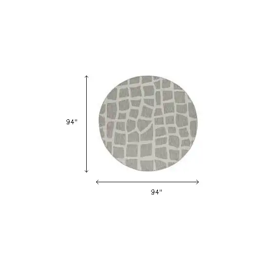 Ivory Or Grey Abstract Tiles Indoor Outdoor Area Rug Photo 6