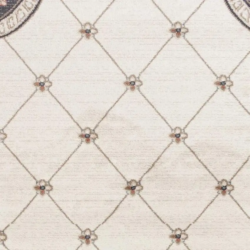 Ivory And Gray Floral Area Rug Photo 6