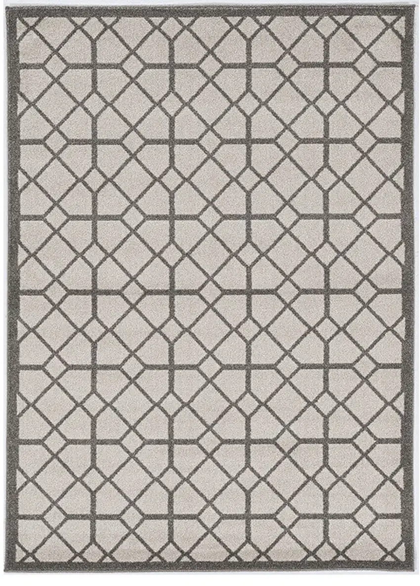 2' X 3' Ivory Or Grey Diamond Pattern Accent Rug Photo 2