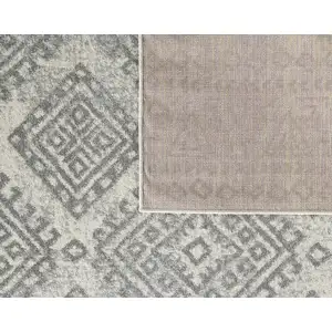Photo of Ivory or Grey Geometric Diamonds Indoor Area Rug