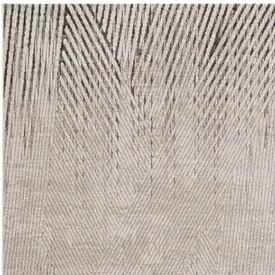 Gray And Ivory Geometric Area Rug Photo 8