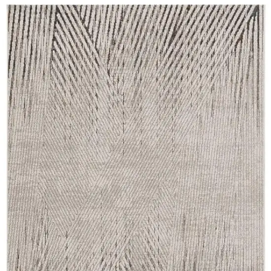 Gray And Ivory Geometric Area Rug Photo 4