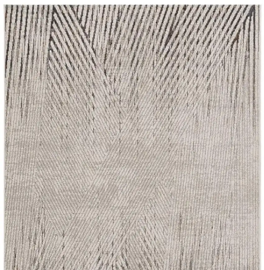 Gray And Ivory Geometric Area Rug Photo 4
