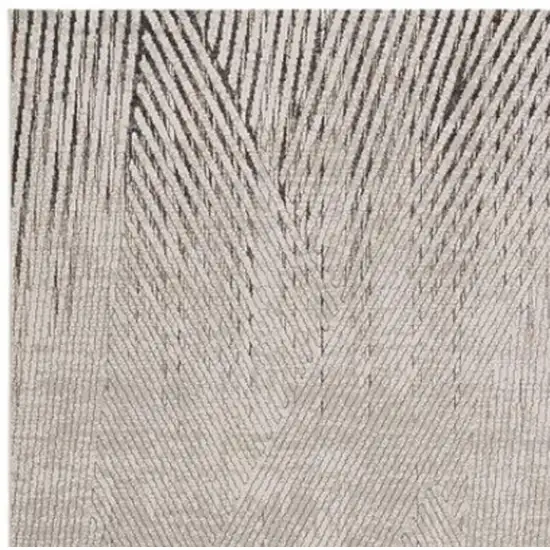 Gray And Ivory Geometric Area Rug Photo 5