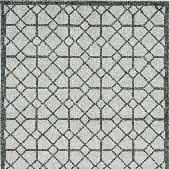 Ivory Or Grey Geometric Tiles Area Rug Photo 4