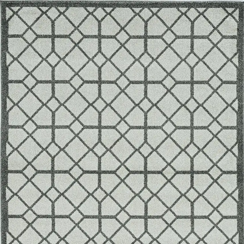 Ivory Or Grey Geometric Tiles Area Rug Photo 4