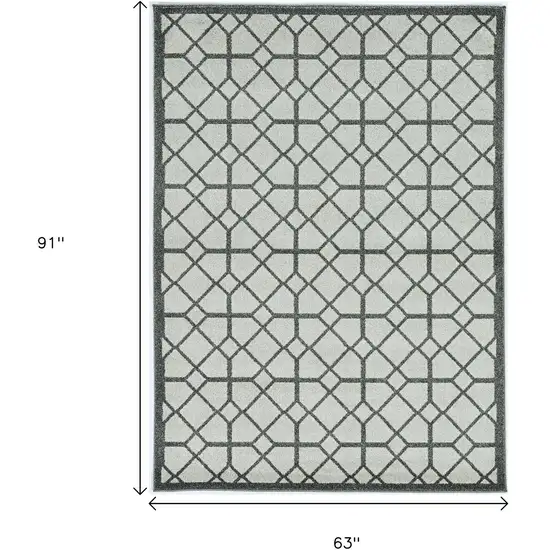 Ivory Or Grey Geometric Tiles Area Rug Photo 5