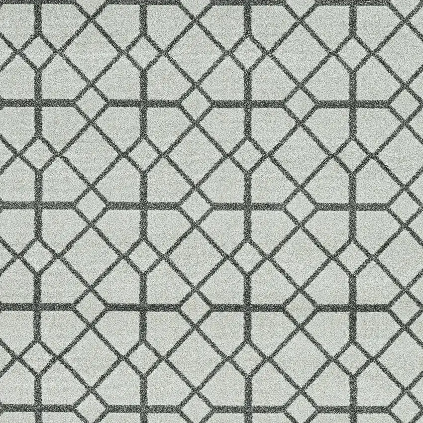 Ivory Or Grey Geometric Tiles Area Rug Photo 3