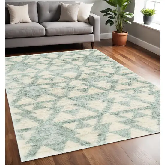 Ivory And Gray Geometric Area Rug Photo 1