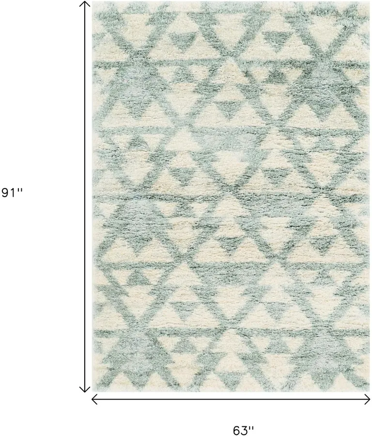 Ivory or Grey Geometric Triangle Indoor Area Rug Photo 5