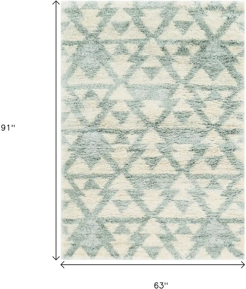 Ivory And Gray Geometric Area Rug Photo 3
