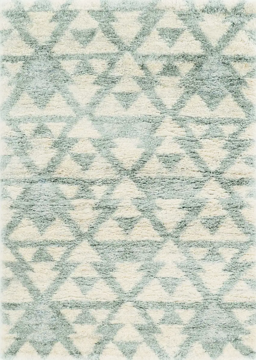 Ivory or Grey Geometric Triangles Area Rug Photo 1