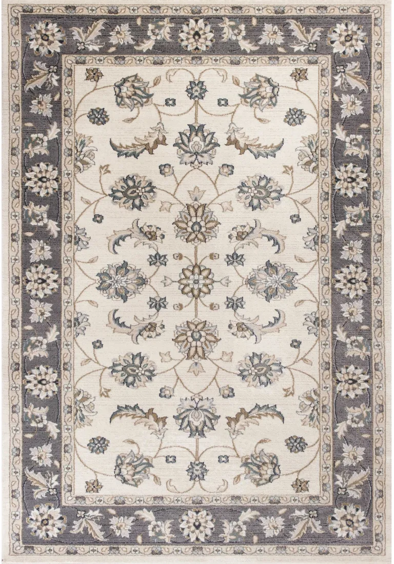 Ivory or Grey Polypropylene Area Rug Photo 4