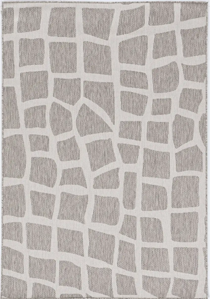 Ivory Or Grey Polypropylene Area Rug Photo 2