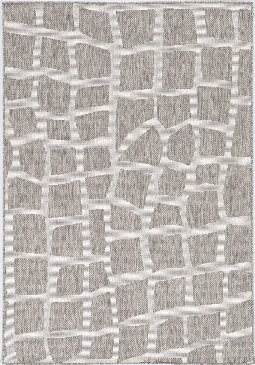 Ivory or Grey Polypropylene Area Rug Photo 2