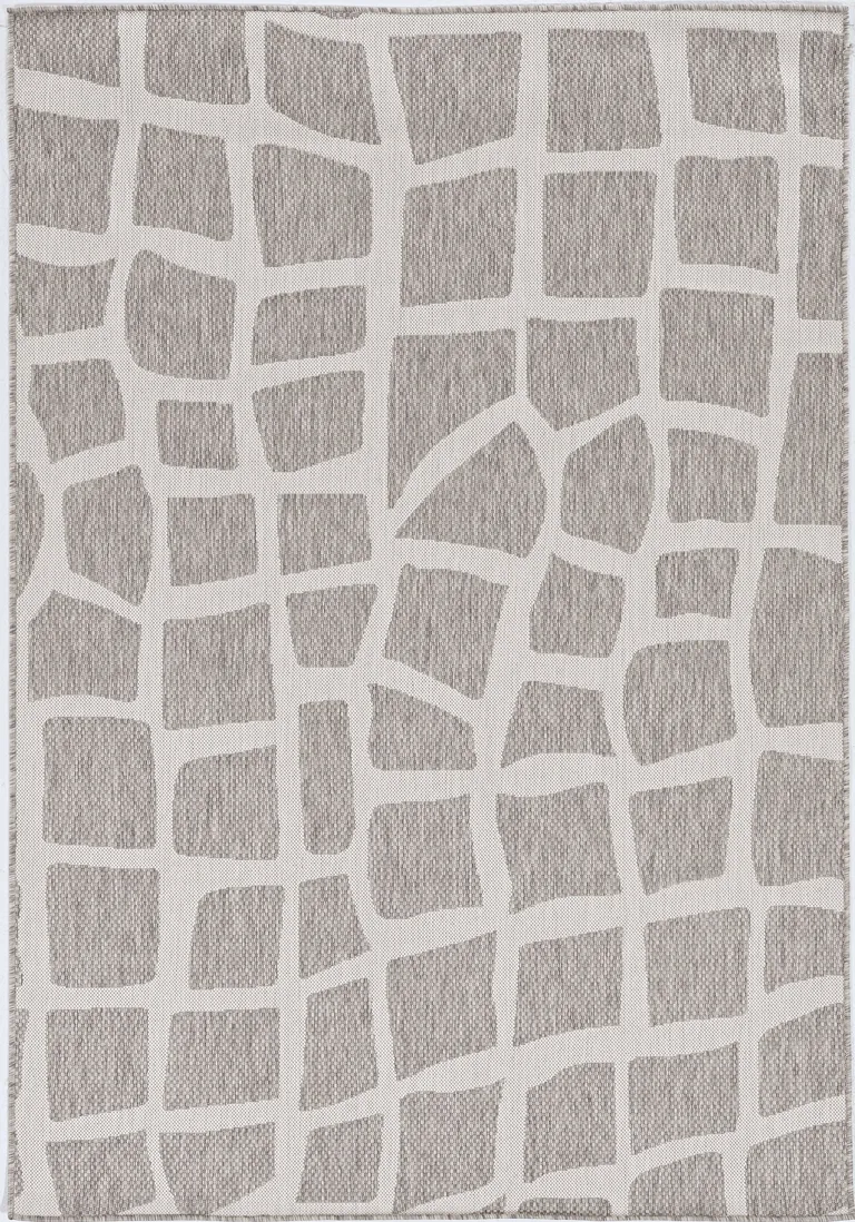 Ivory or Grey Polypropylene Area Rug Photo 2