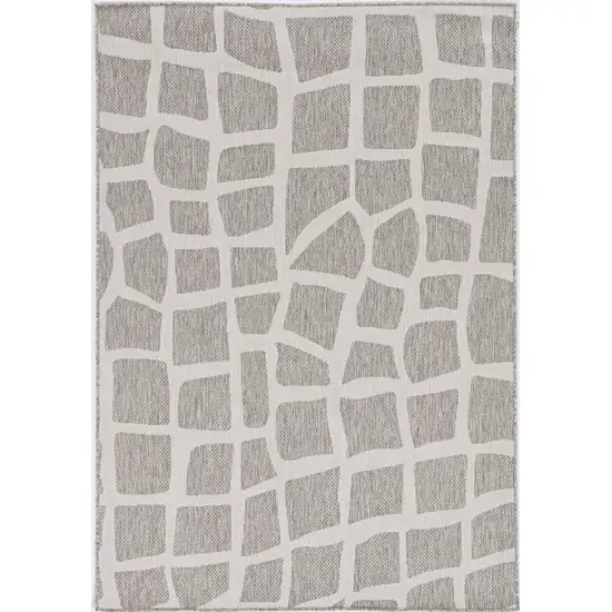 Ivory or Grey Polypropylene Area Rug Photo 2