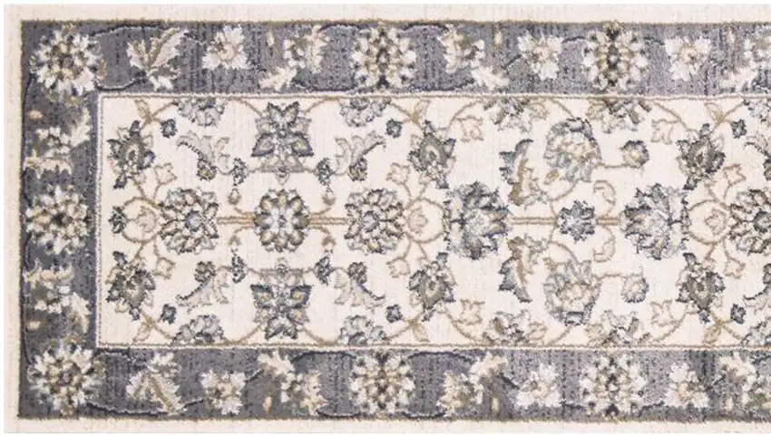 Ivory or Grey Polypropylene Runner Rug Photo 2