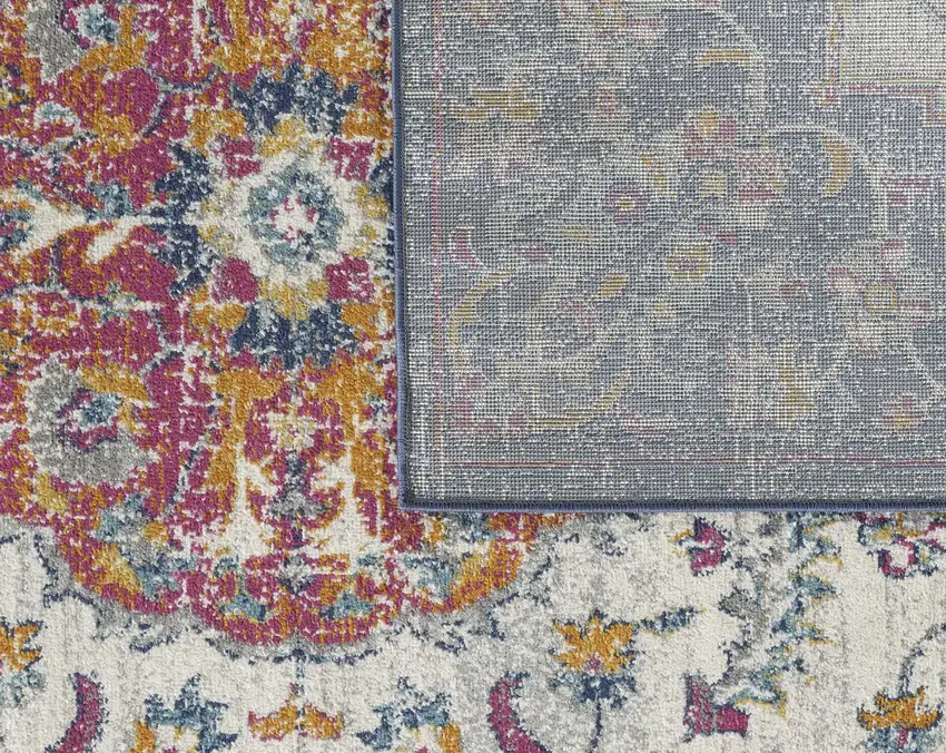 Ivory and Blue Area Rug Photo 7