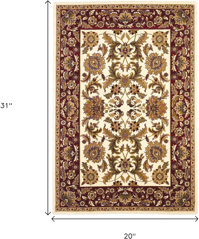 Ivory or Red Renaissance Inspired Area Rug Photo 5