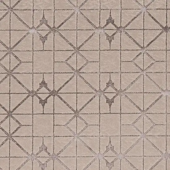 Ivory And Brown Geometric Area Rug Photo 5