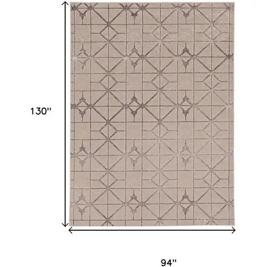 Ivory And Brown Geometric Area Rug Photo 3