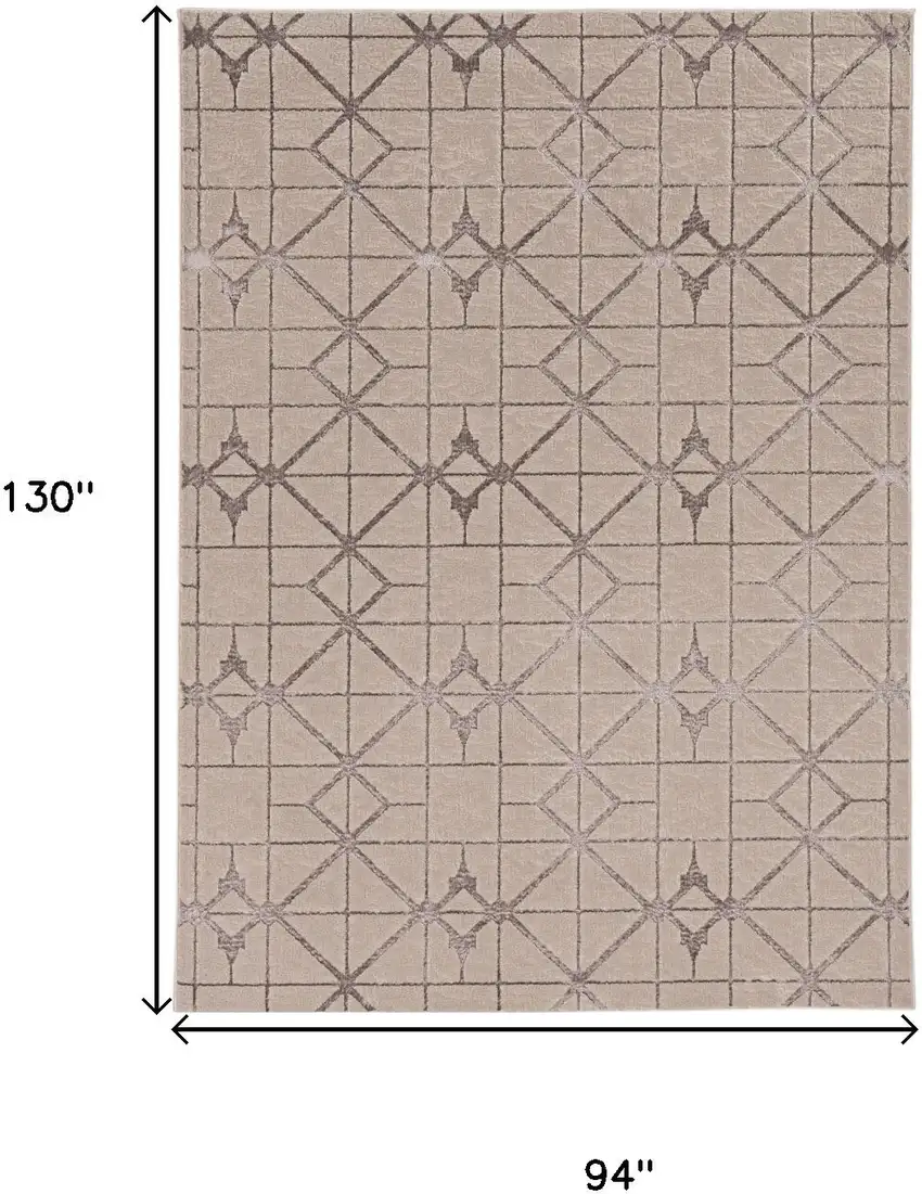 Ivory And Brown Geometric Area Rug Photo 3