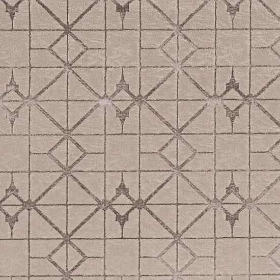 Ivory And Brown Geometric Area Rug Photo 4