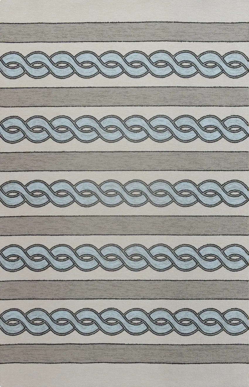 Ivory or Spa Braid Design UV Treated Area Rug Photo 1