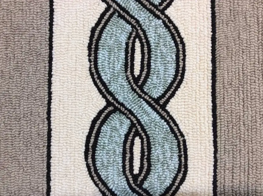 Ivory or Spa Braid Design UV Treated Area Rug Photo 2