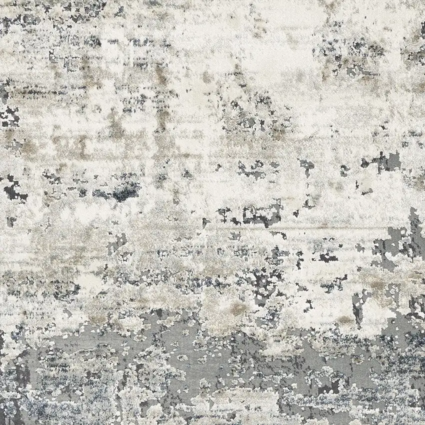 Ivory or Teal Abstract Area Rug Photo 1